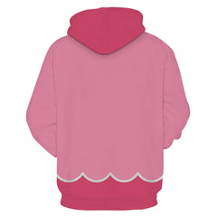 Super Mario Bros Princess Peach Cosplay Hoodie Printed Hooded Sweatshirt Men Women Casual Pullover Hoodie