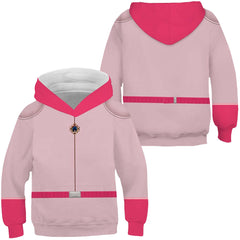 Kids Children Princess Peach Cosplay Hoodie Printed Hooded Sweatshirt Casual Streetwear