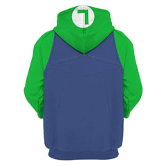 Super Mario Bros Luigi Cosplay Hoodie Printed Hooded Sweatshirt Men Women Casual Pullover Streetwear