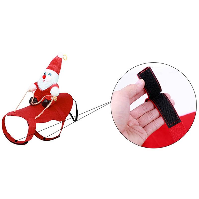 Funny Cute Pet Costume Santa Riding Cat Dog Outfits Christmas Party Clothes Fancy New Year Clothes - INSWEAR