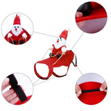 Funny Cute Pet Costume Santa Riding Cat Dog Outfits Christmas Party Clothes Fancy New Year Clothes - INSWEAR
