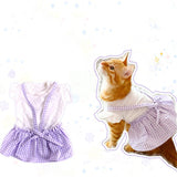 Pet Lolita Dress Cartoon Clothes Striped Dress Small Pet Outfits Cosplay Maid Dress Princess Mini Skirt - INSWEAR