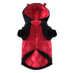 Funny Halloween Dog Ladybug Costume Clothes Winter Warm Small Dog Pet Cat Cotton Padded Jacket Coat - INSWEAR