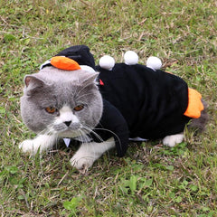 Black Cute Penguin Shape Pet Clothes Cosplay Soft Texture Dogs Hooded Coat Costume Halloween Pets Supplies - INSWEAR