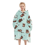 Kids Animal Series Wearable Hoodie Blankets Oversized Lightweight Warm Cozy Blanket Hoodie Sweatshirt - INSWEAR