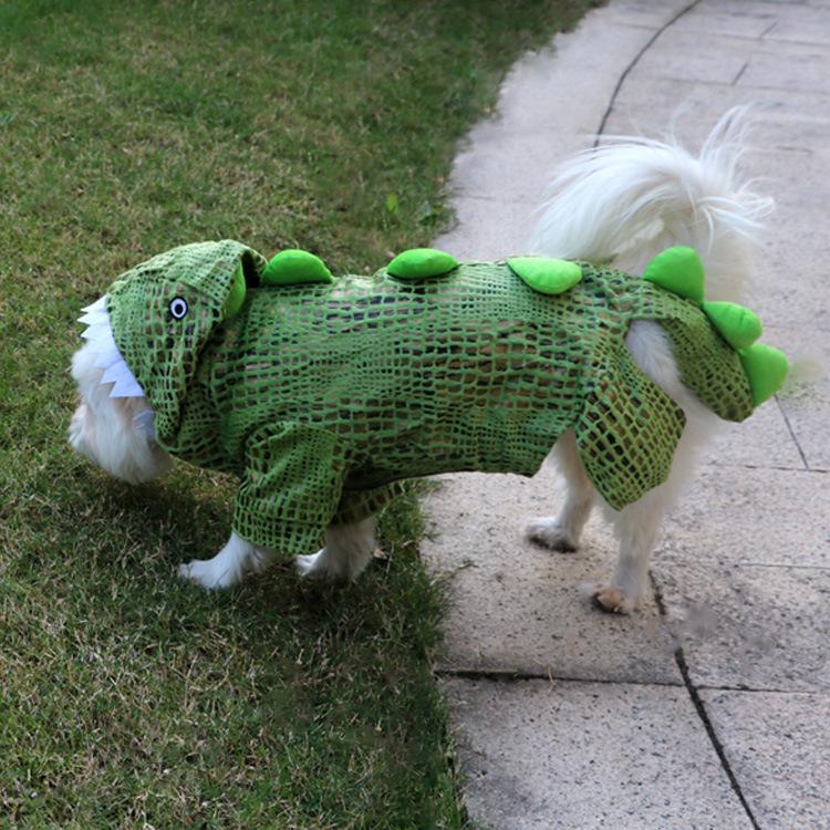 Green Cute Crocodile Shape Pet Clothes Cosplay Soft Texture Dogs Hooded Coat Costume Halloween Pets Supplies - INSWEAR