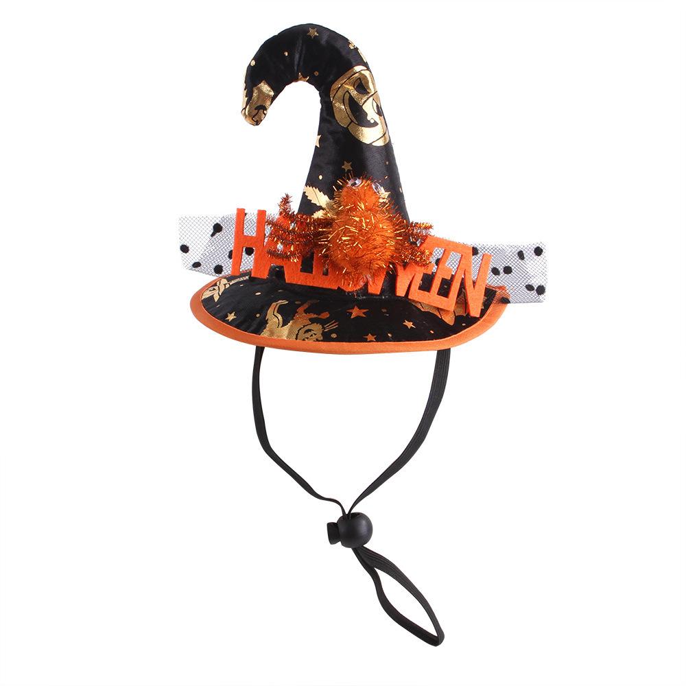 Halloween Cat Pumpkin Wizard Hat Costume Pet Cap Hat Fancy Party Dress Decoration Costume - INSWEAR