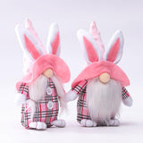2pcs Easter Gnome Plush Toy Home Decoration Bunny Ear Rabbit Hat Valentine's Day Gift Couple Stuffed Toy - INSWEAR