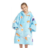 Kids Sushi Printed Wearable Hoodie Blankets Oversized Lightweight Warm Cozy Blanket Hoodie Sweatshirt - INSWEAR