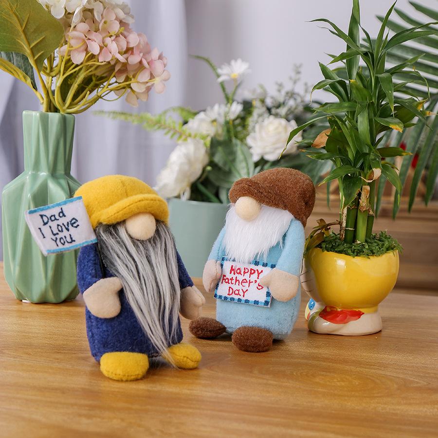 Father's Day Gnomes Decorations Plush Ornaments Faceless Elf Handmade Home Holiday Interior Decoration - INSWEAR