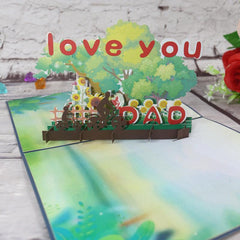 Pop Up Card 3D Card LOVE YOU DAD Father's Day Card 3D Fathers Day Card Dad Pop Up Card for Husband and Dad - INSWEAR