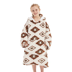 Kids Wearable Hoodie Blankets Oversized Lightweight Warm Cozy Blanket Hoodie Sweatshirt - INSWEAR