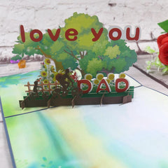 Pop Up Card 3D Card LOVE YOU DAD Father's Day Card 3D Fathers Day Card Dad Pop Up Card for Husband and Dad - INSWEAR