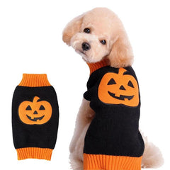 Halloween Pet Dog Sweaters Skull Printed Knitwear Puppy Turtleneck Sweater for Small Large Dogs Costume - INSWEAR