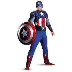 Men's Captain America Muscle Costume Halloween Superhero Cosplay Costume - INSWEAR