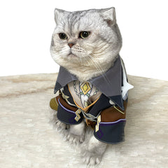 Game Genshin Impact Zhongli Cosplay Cute Little Cat Clothes Coat Costume Take Photo Props Dog Pet Supplies - INSWEAR