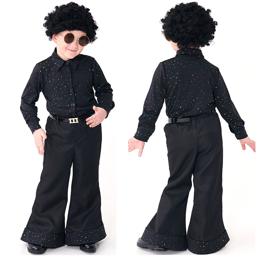 Kids Children‘s Retro American 70s Disco Sequin SingerCosplay Costume Outfits Halloween Carnival Suit