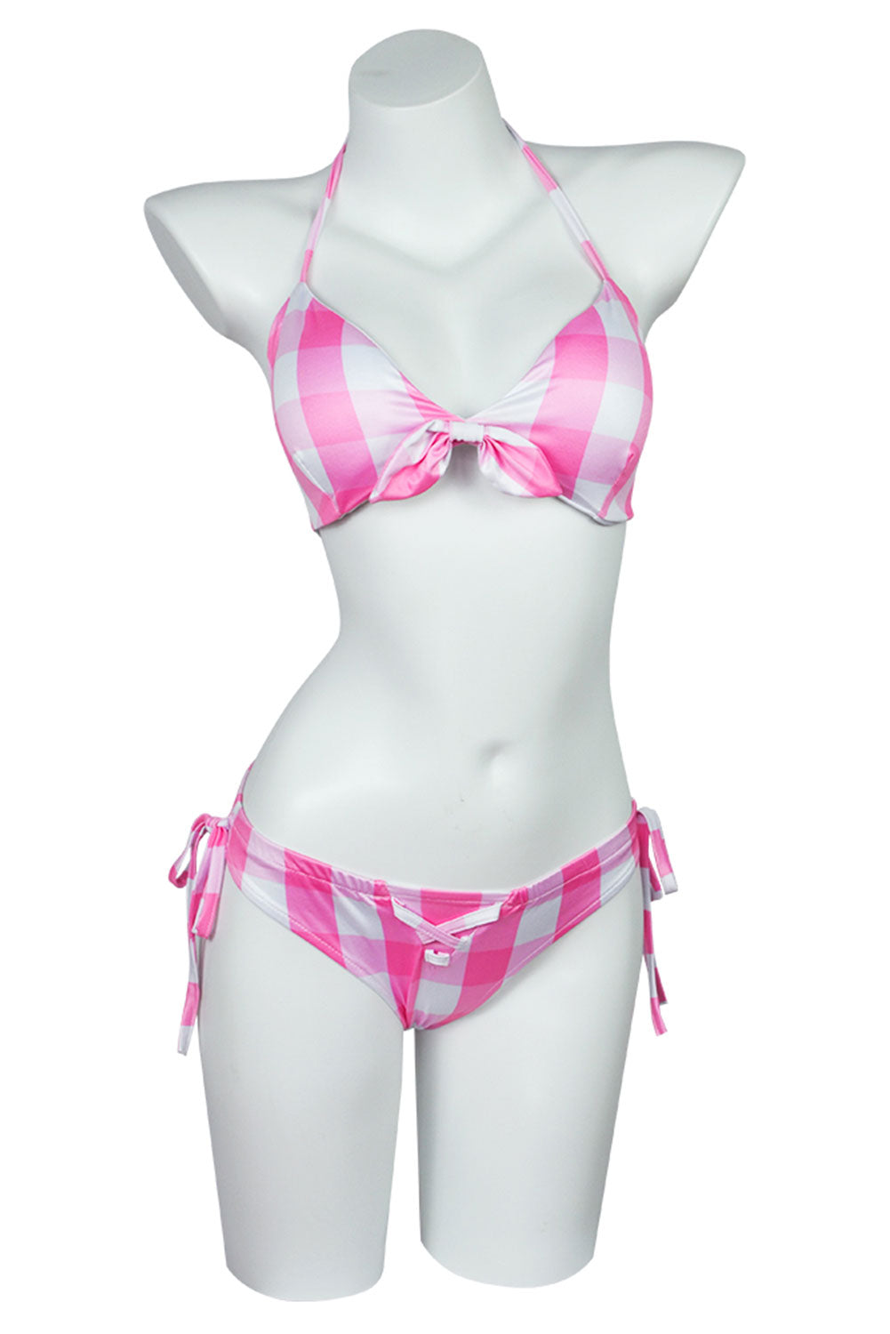 2023 Barbie Movie Pink Plaid Swimsuit Outfits Cosplay Costume Halloween Carnival Suit