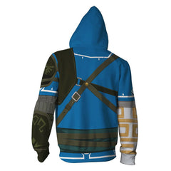 The Legend of Zelda: Tears of the Kingdom Link Cospaly Costume Zip Up Jacket Coat Print Casual Coat