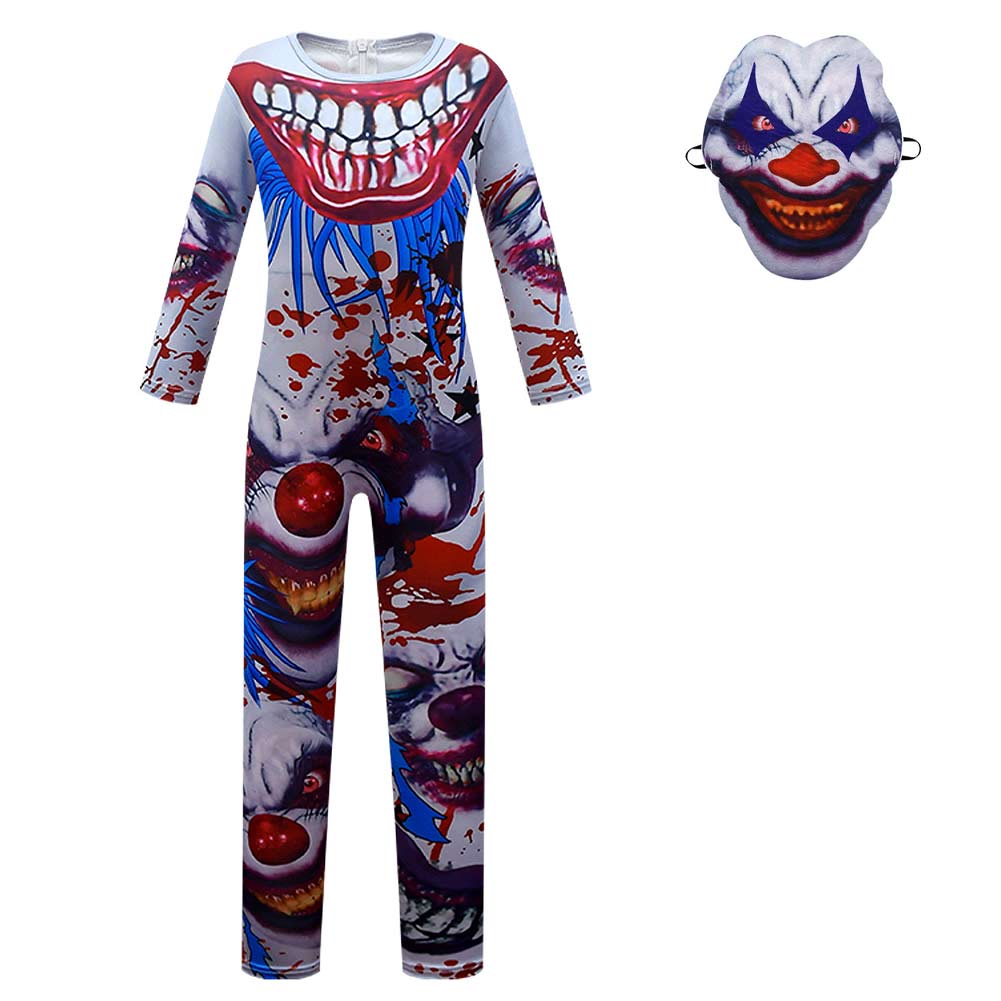 Joker Kids Children Jumpsuit Outfits Halloween Carnival Suit Cosplay Costume