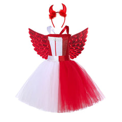 Angel Demon Kids Girls Cosplay Dress Halloween Carnival Costume