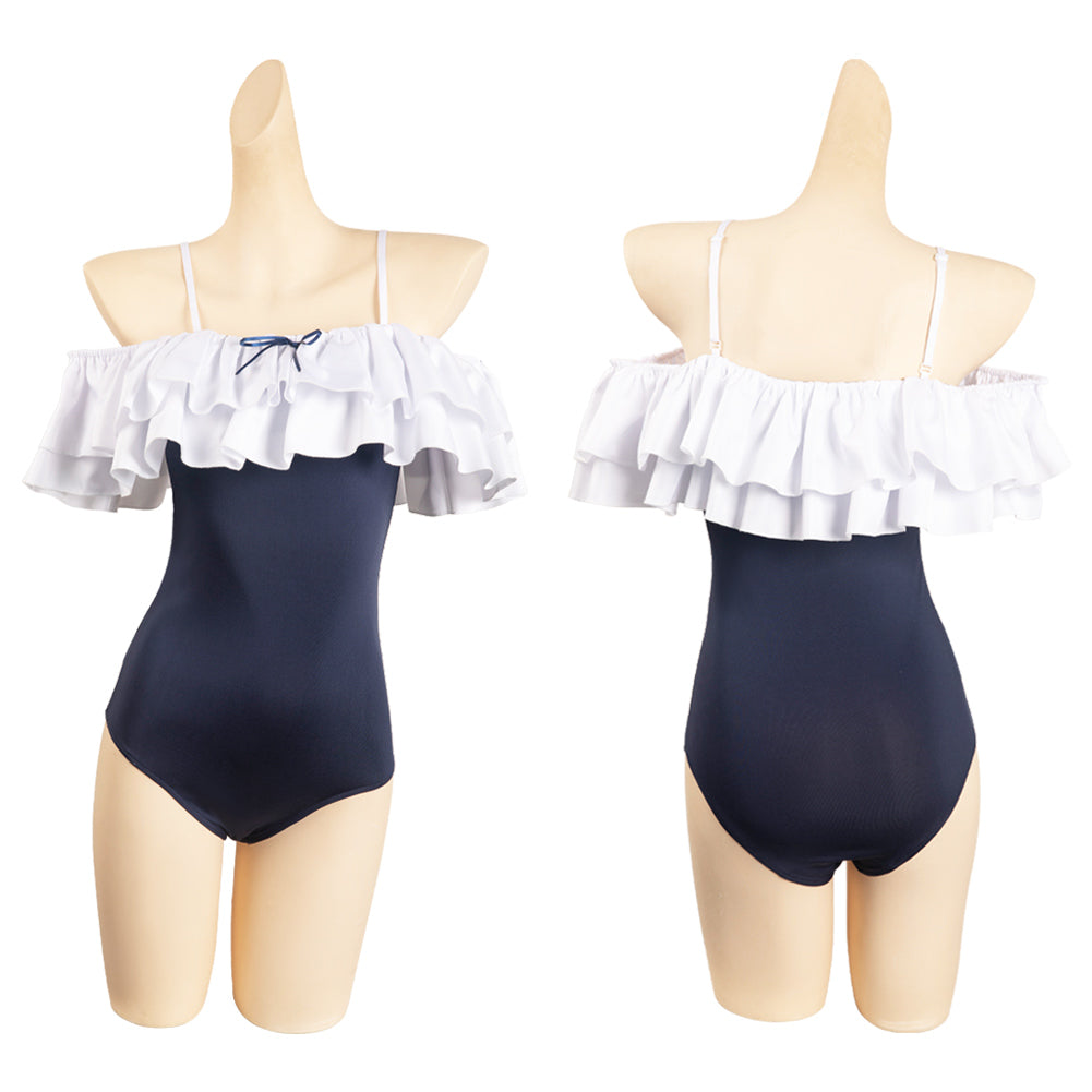 Archive Tsukiyuki Miyako Cosplay Two Piece Swimsuit with Sheer Kimono Cardigan Cover Up