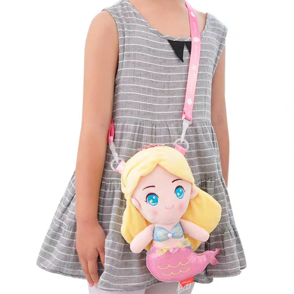 Ariel 25 CM Kids Girls Cosplay Shoulder Bag Crossbody Bags School Bag Plush Toy Birthday Halloween Party Gifts