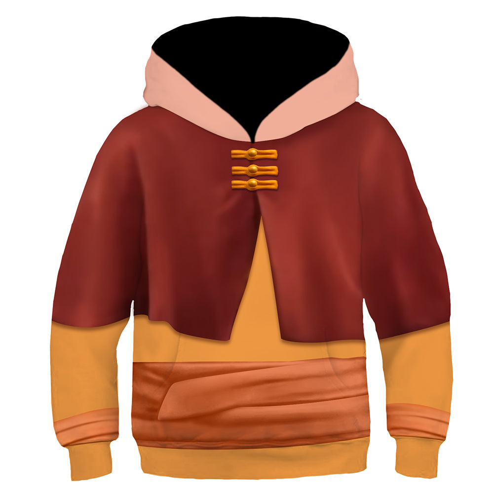 Avatar 2024 TV Aang Kids Children Cosplay Printed Hoodie Hooded Sweatshirt Casual Pullover Hoodie