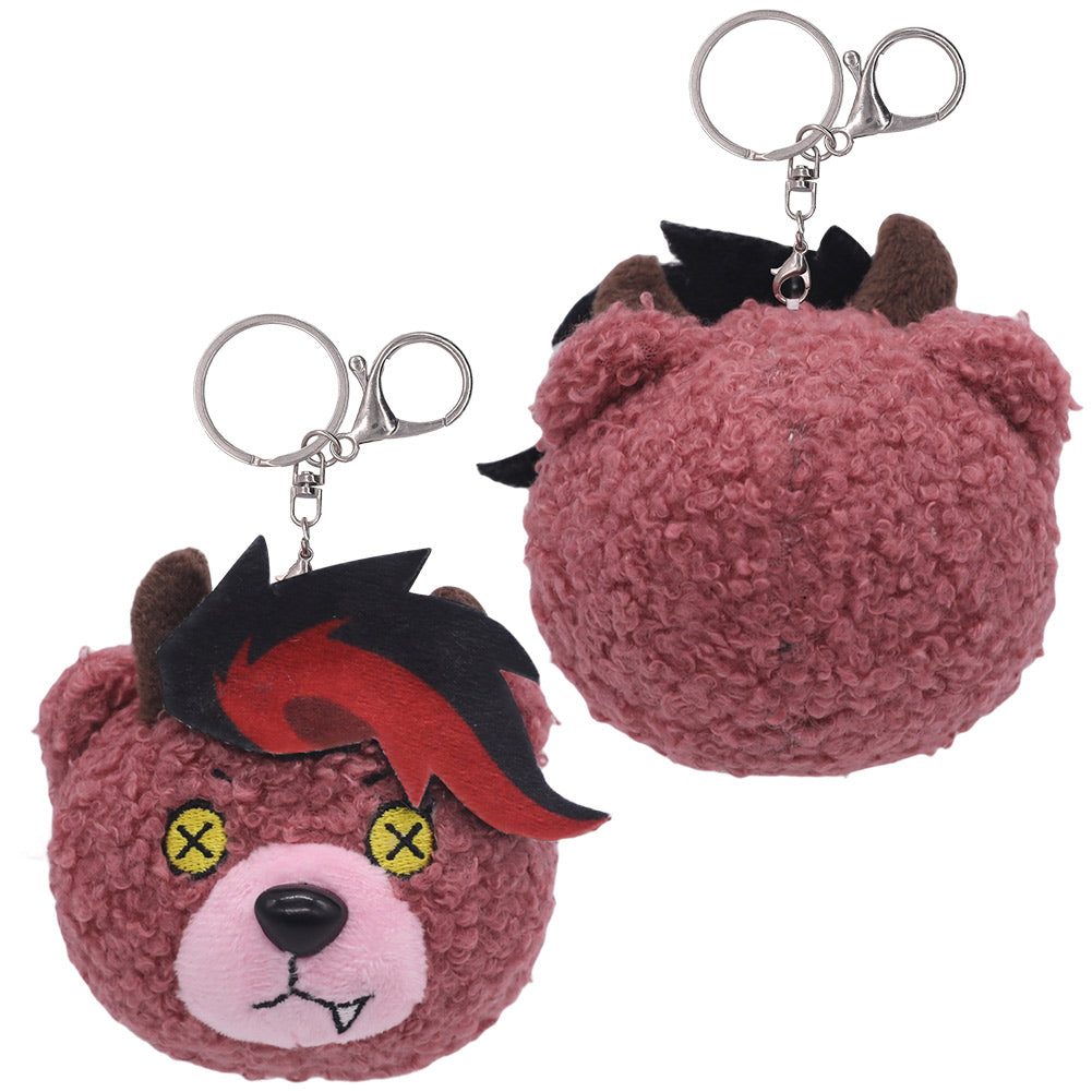 Baldur's Gate 3 Karlach Teddy Bear Cosplay Furry Keychain Key Rings Mascot Birthday Xmas Gift 