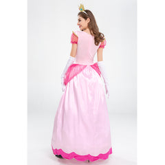 Peach Adult Cosplay Costume Long Dress Outfits Halloween Carnival Party Suit