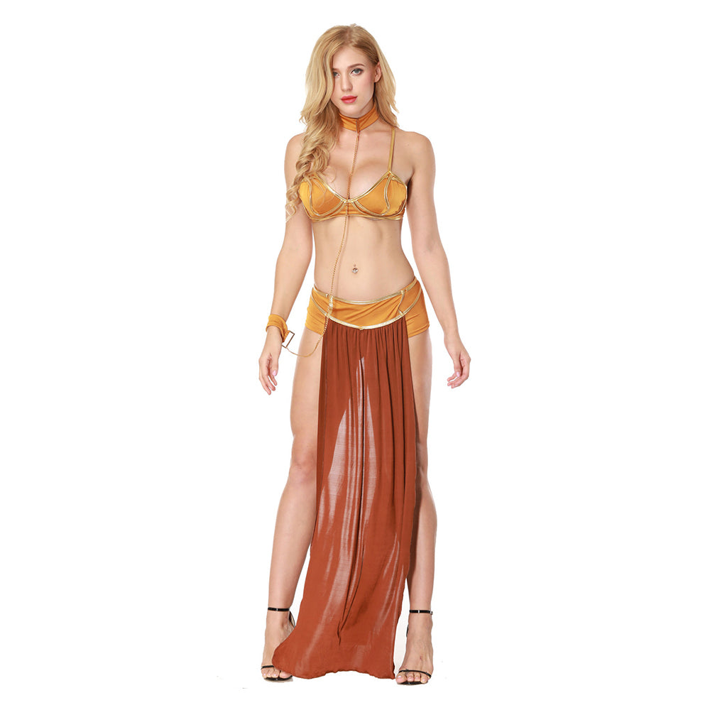 Leia Cosplay Costume Dress Coffee Halloween Carnival Party Disguise Clothes