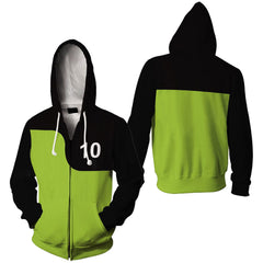 Ben10 Adult Cosplay Printed Hoodie Hooded Sweatshirt Casual Zip Up Hoodie