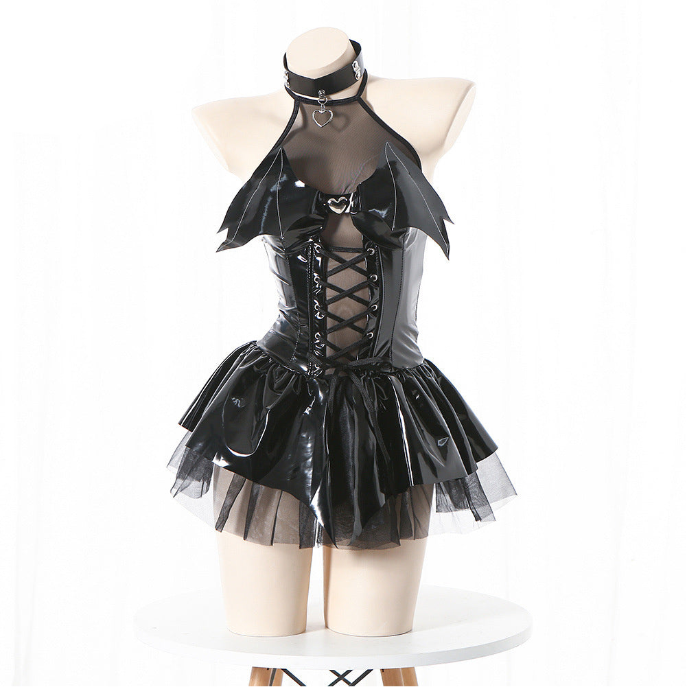 Black Devil Adult Women Girls Cosplay Costume Dress Outift Halloween Carnival Suit