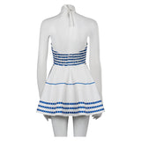 2023 Barbie Movie Margot Robbie Barbie Blue Dress Outfits Halloween Carnival Suit Cosplay Costume