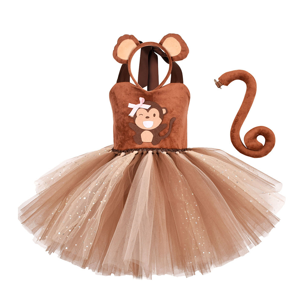 Animal Monkey TuTu Dress Cosplay Costume Outfits Halloween Carnival Party Disguise Suit