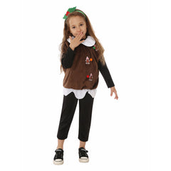 Christmas 2023 Kids Children Brown Candy Chocolate Cosplay Costume Outfits Halloween Carnival Suit