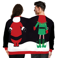 Christmas Printed Hoodie Couple Outfits Hooded Sweatshirt Casual Pullover Hoodie