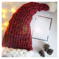 Christmas Red Kintted Hat for Adult Christmas Costume Accessories