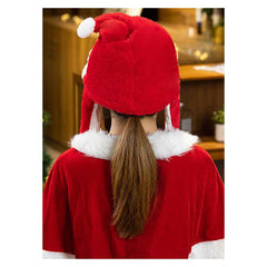 Christmas Santa Claus Xmas White Hats Cap for Adult Kids Halloween Party Costume Accessories