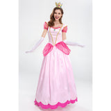 Peach Adult Cosplay Costume Long Dress Outfits Halloween Carnival Party Suit