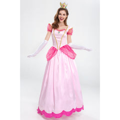 Peach Adult Cosplay Costume Long Dress Outfits Halloween Carnival Party Suit