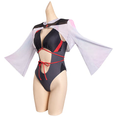 Cyberpunk Edgerunner Lucy Piece Swimsuit with Sheer Kimono Cardigan Cover Up