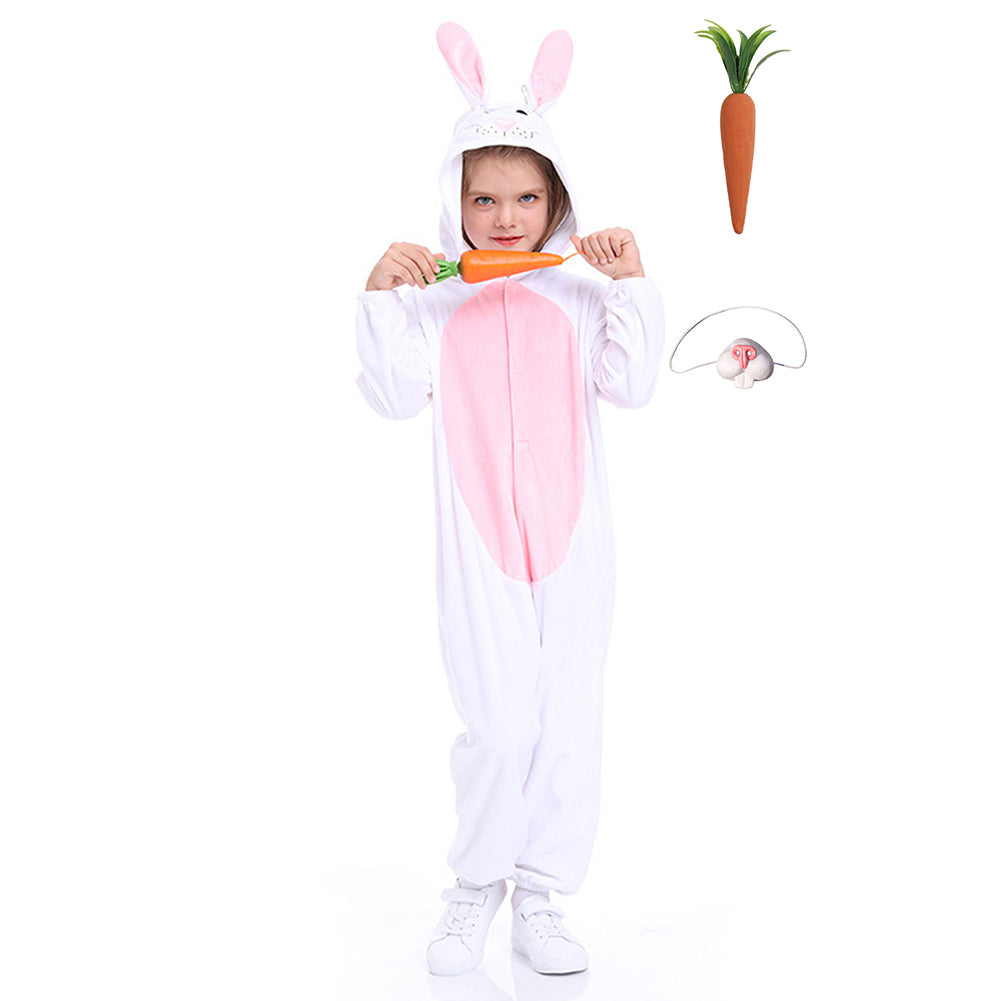 Easter Bunny Carrot Bunny Rabbit Nose Kids Cute Cartoon Cosplay Pajamas Costume Fancy Outfits Halloween Carnival Suit