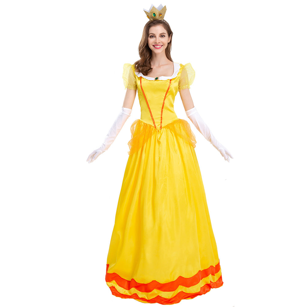 The Super Mario Bro. Daisy Adult Cosplay Costume Dress Outfits Hallowe ...