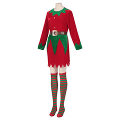 Elf Christmas Adult Cosplay Costume Dress Outift Halloween Carnival Suit