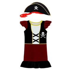 Kids pirate Cosplay Costume Dress Hat Outfits Halloween Carnival Party Disguise Suit