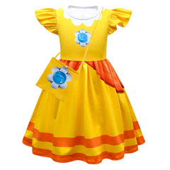 Peach The Super Mario Bros Cosplay Costume Kids Girls Dress Outfits Halloween Carnival Party Disguise Suit
