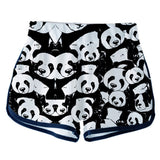 Women Crop Top & Shorts Set Animal Panda Printed Summer 2 Pieces Casual Clothes - INSWEAR