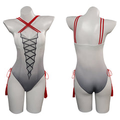 Genshin Impact Shen He Cosplay Two Piece Swimsuit with Sheer Kimono Cardigan Cover Up Original Design