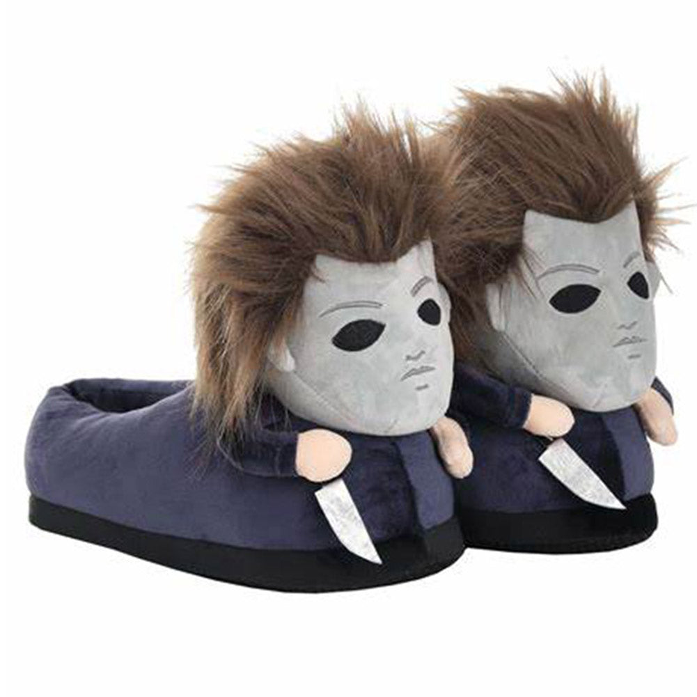 Halloween Michael Myers Hoome Warm Plush Cosplay Sliper Shoes Halloween Carnival Costume Accessories Gifts
